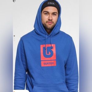 Burton Logo Vtfl HD Hoodie, Blue with red logo, size Medium
